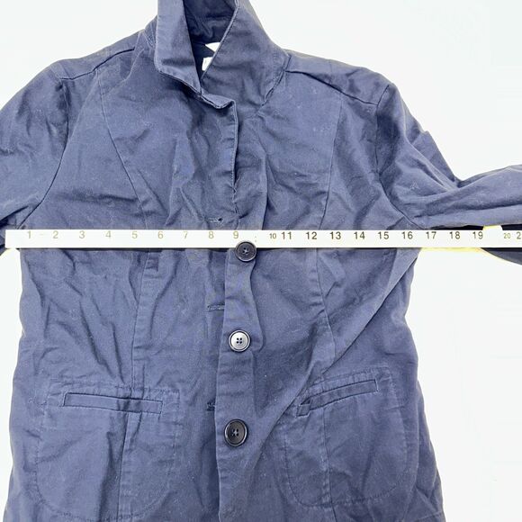 Talbots Women Navy Blue Long Sleeves Button Cotton/Spandex Jacket Size 6 - Picture 7 of 8